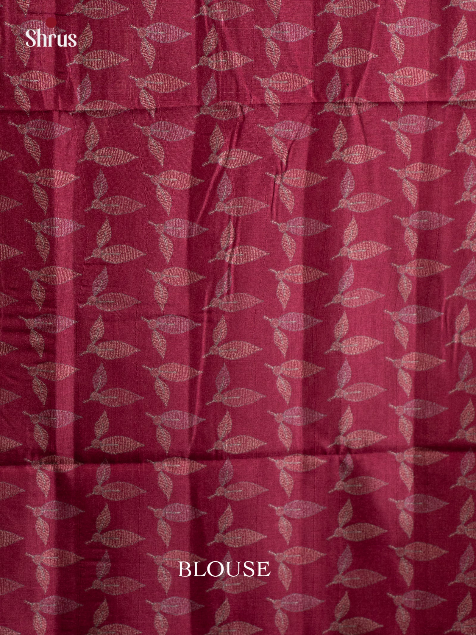 Maroon - Printed Tussar Saree - Shop on Shrus.com