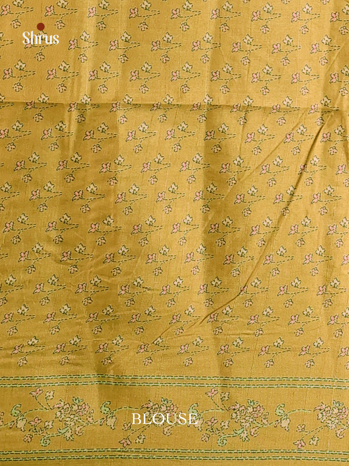 Mehandi Green - Printed Tussar - CKS25082 - Shop on Shrus.com