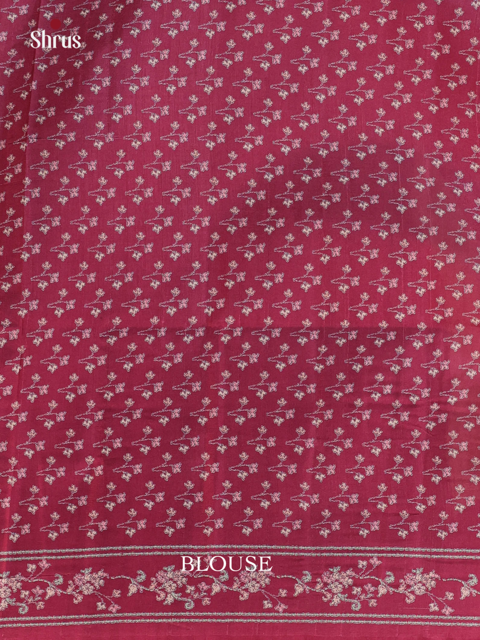 Maroon - Printed Tussar Saree - Shop on Shrus.com