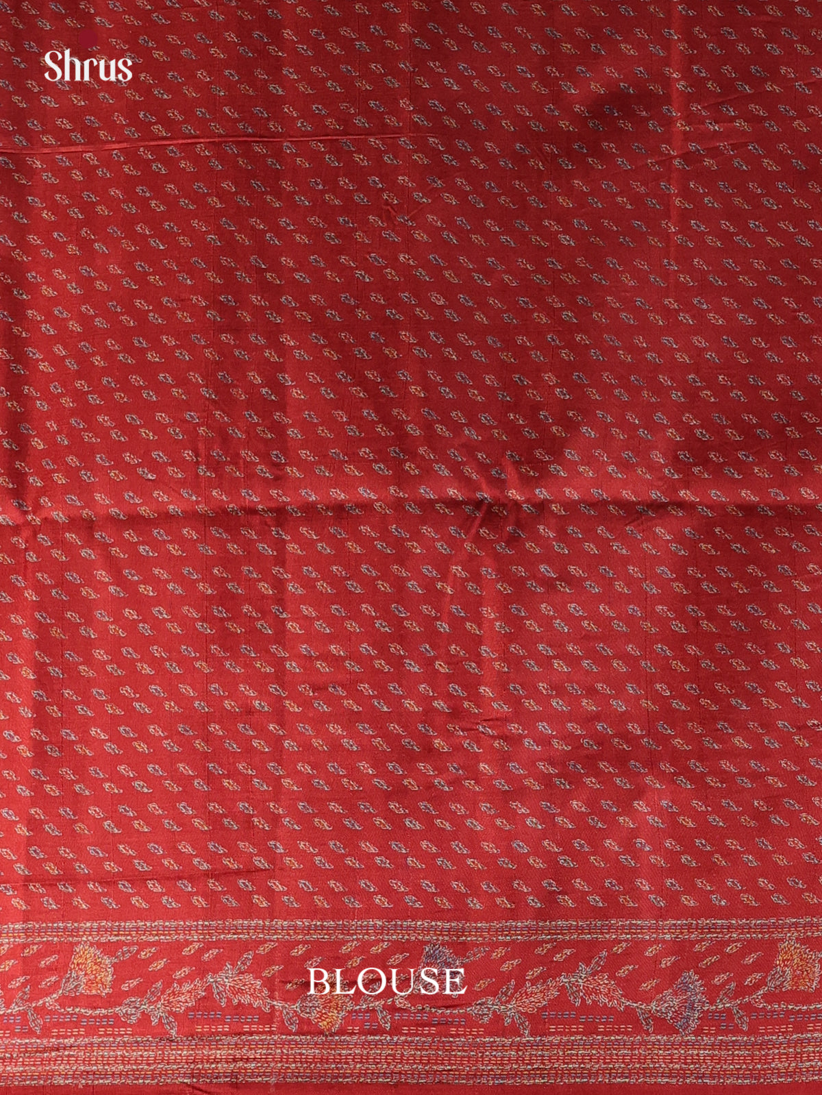 Maroon - Printed Tussar Saree - Shop on Shrus.com