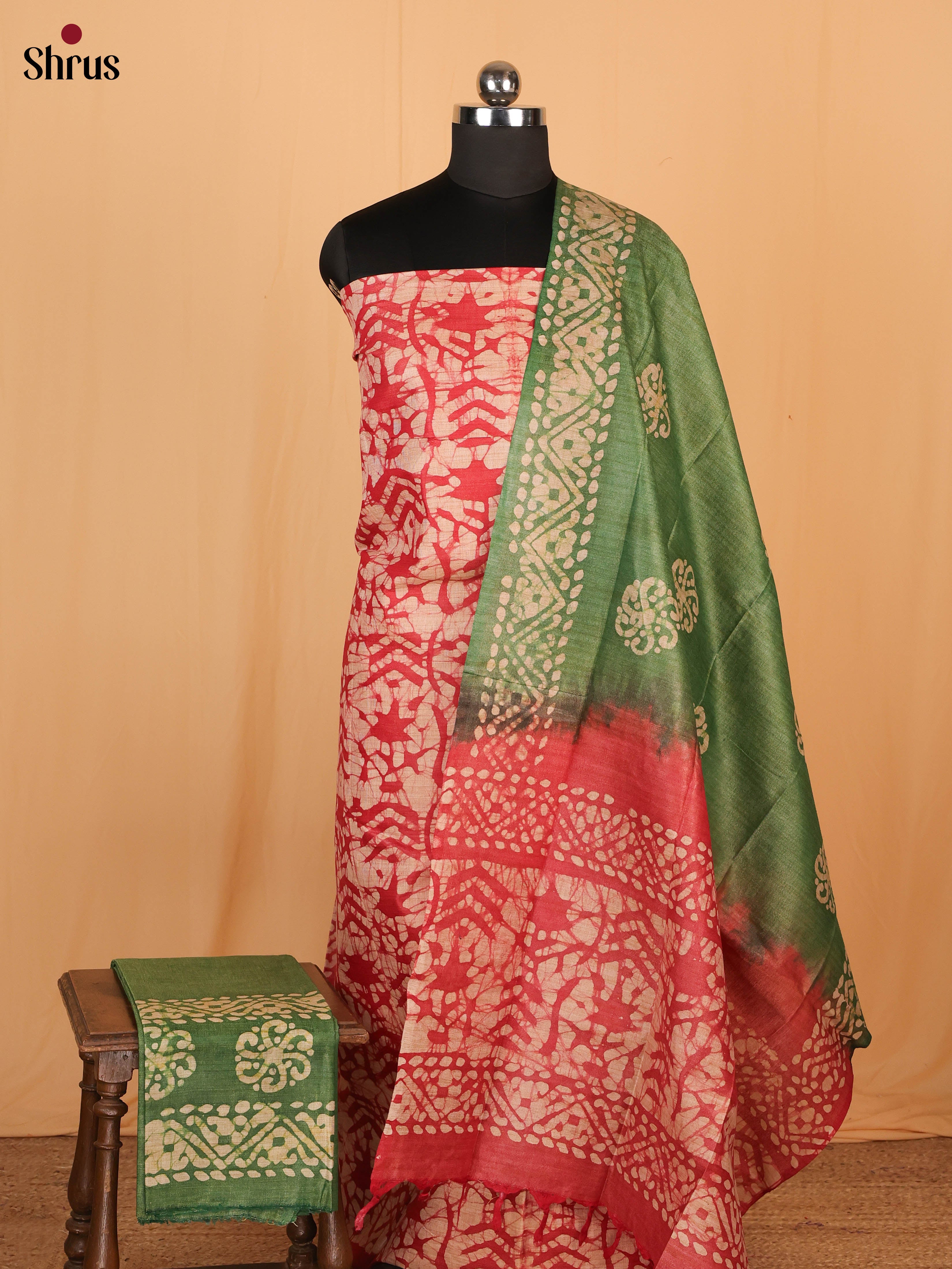 Red & Green- Bhatik salwar - Shop on Shrus.com