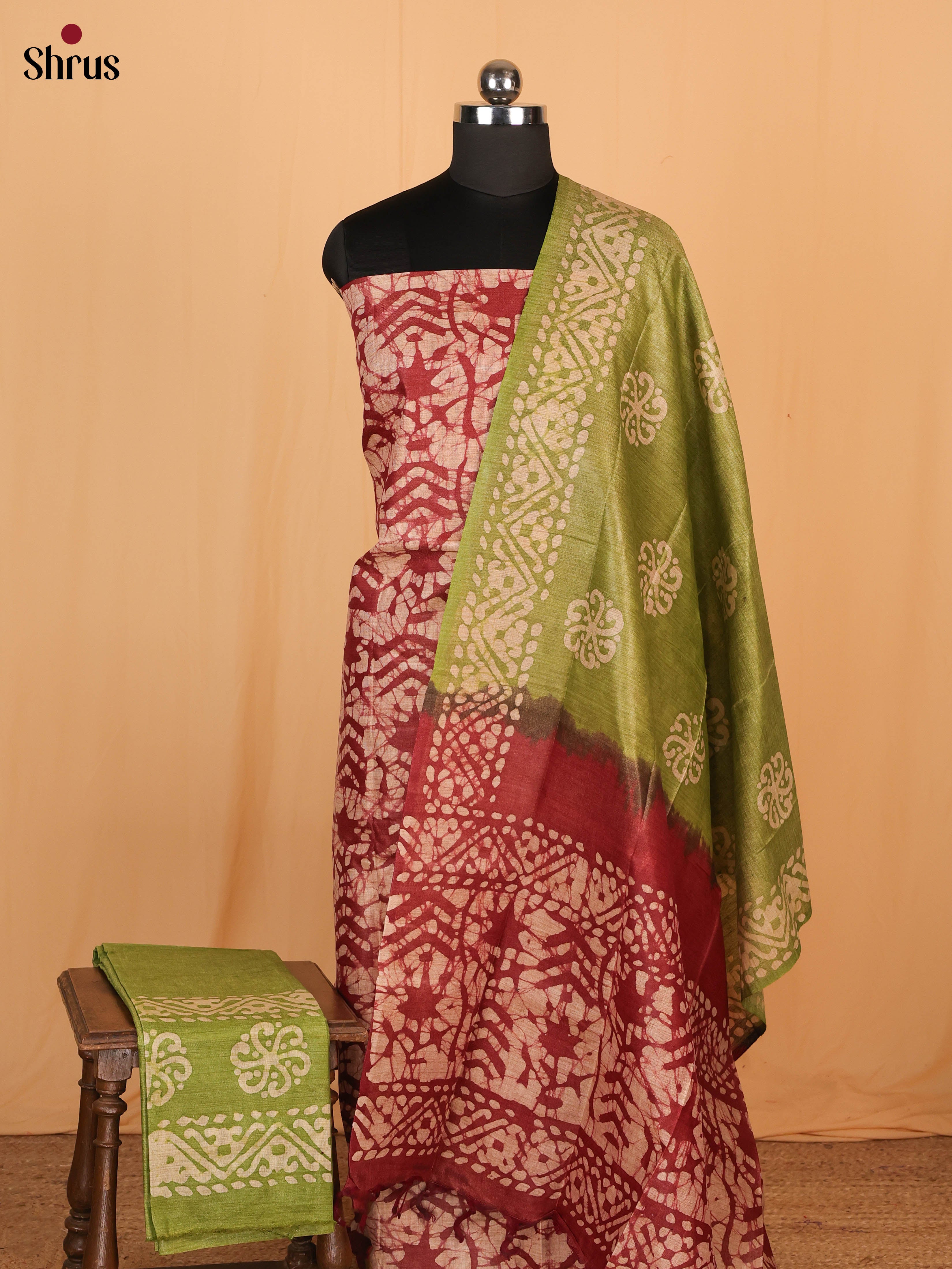 Red & Green- Bhatik salwar - Shop on Shrus.com