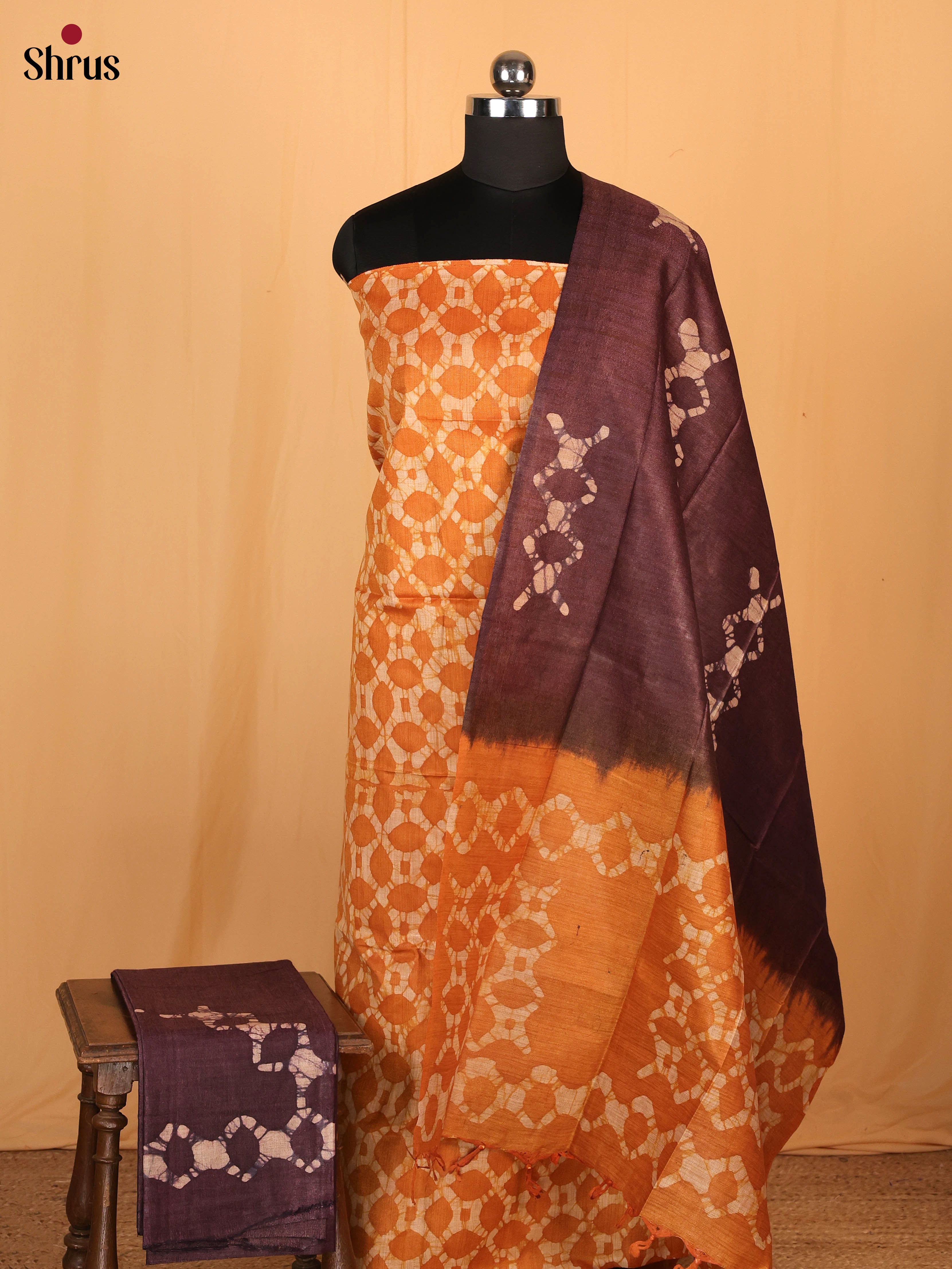 Orange & Brown - Bhatik salwar - Shop on Shrus.com