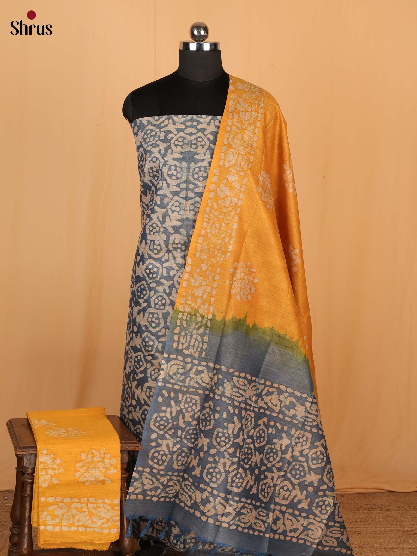Blue & Yellow - Bhatik salwar - Shop on Shrus.com