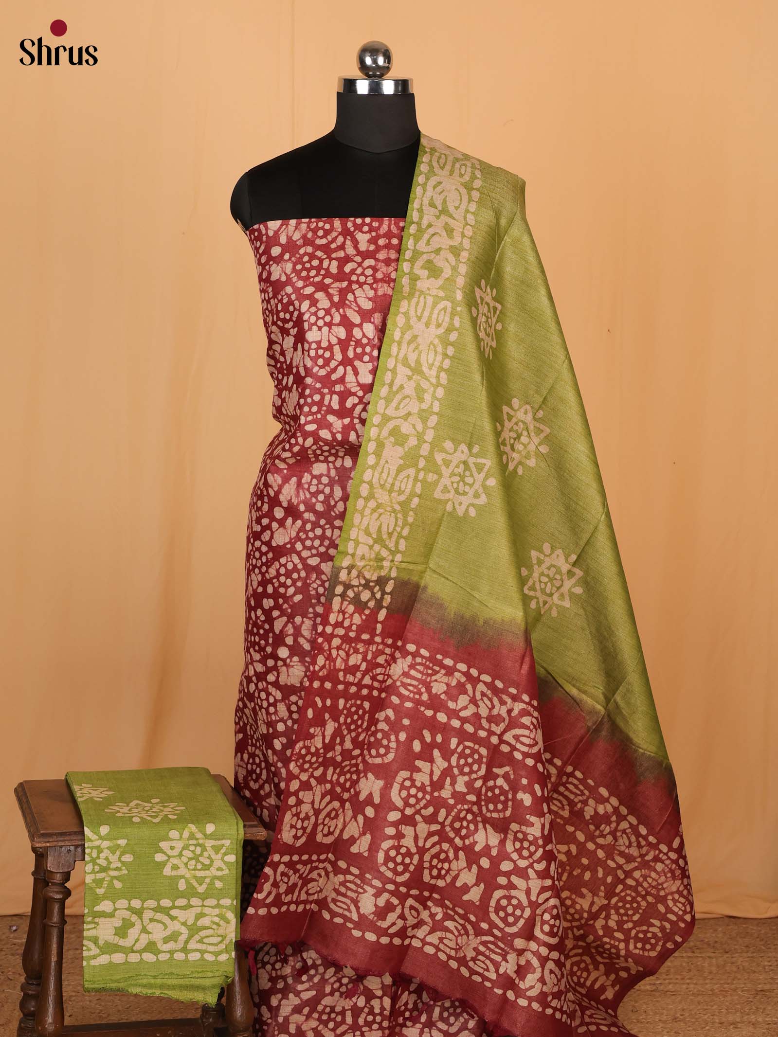 Brown & Green- Bhatik salwar - Shop on Shrus.com