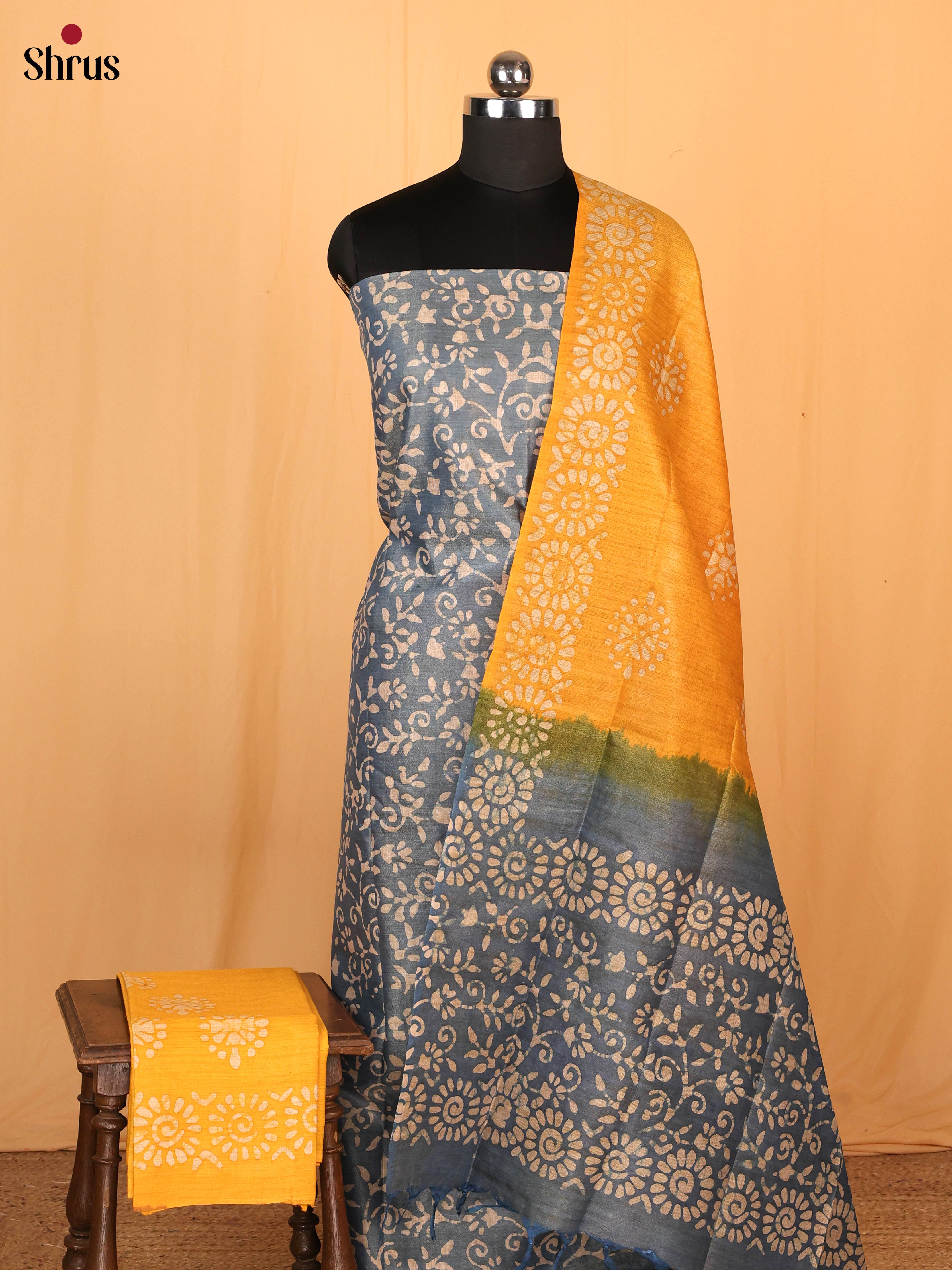 Blue & Yellow - Bhatik salwar - Shop on Shrus.com