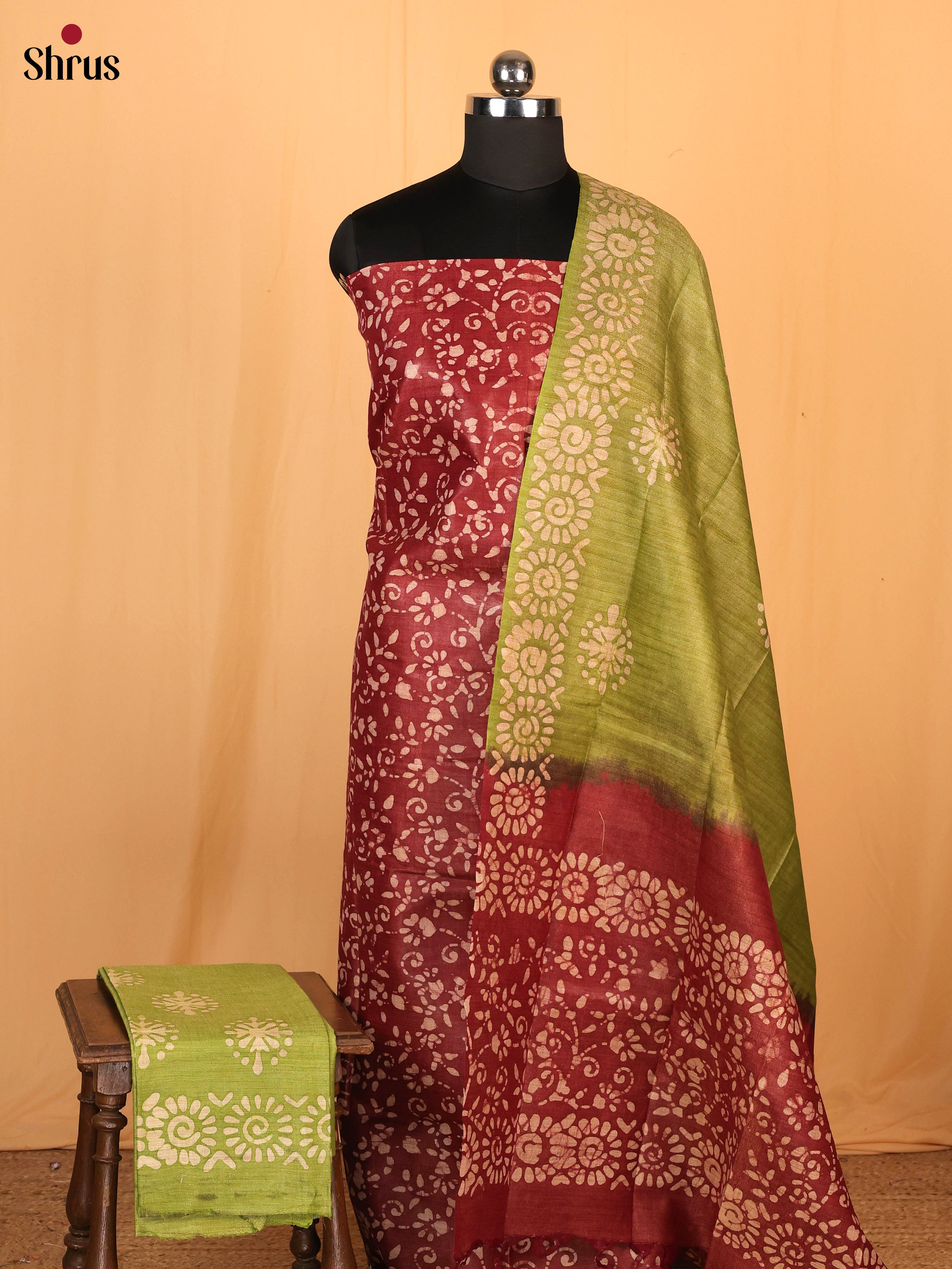 Maroon & Green - Bhatik salwar - Shop on Shrus.com