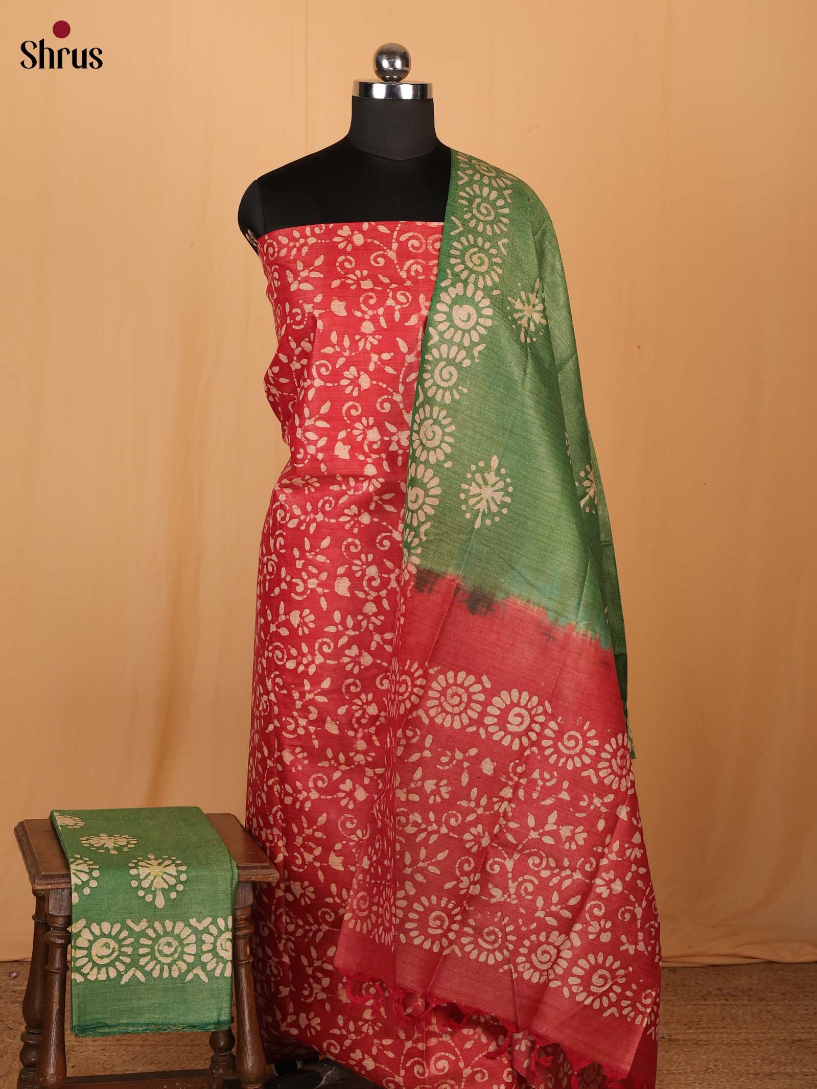 Red & Green- Bhatik salwar - Shop on Shrus.com