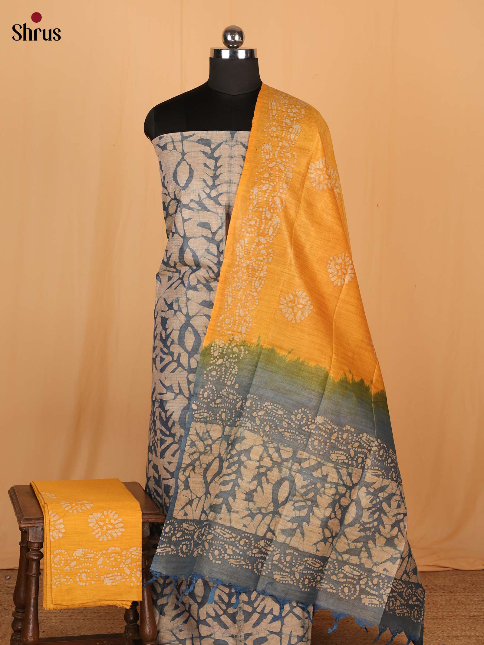 Blue & Yellow - Bhatik salwar - Shop on Shrus.com
