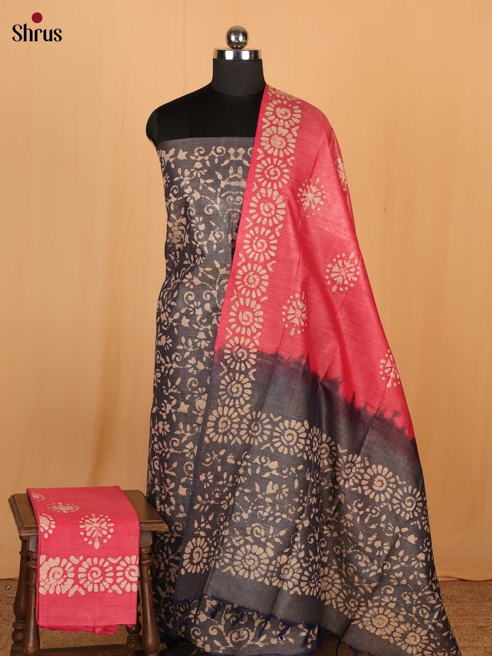 Elephant Grey & Pink - Bhatik salwar - Shop on Shrus.com