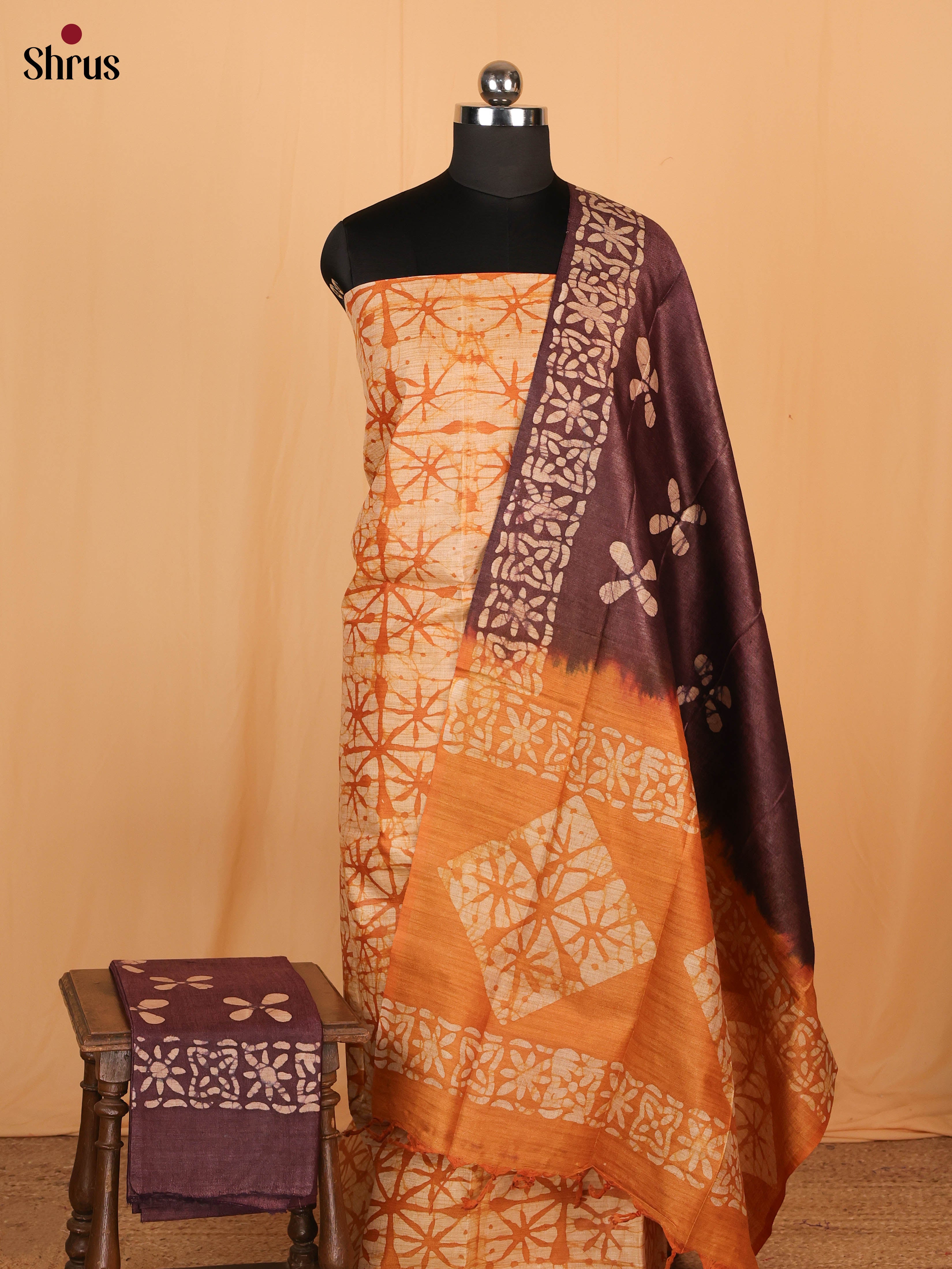 Orange & Brown - Bhatik salwar - Shop on Shrus.com