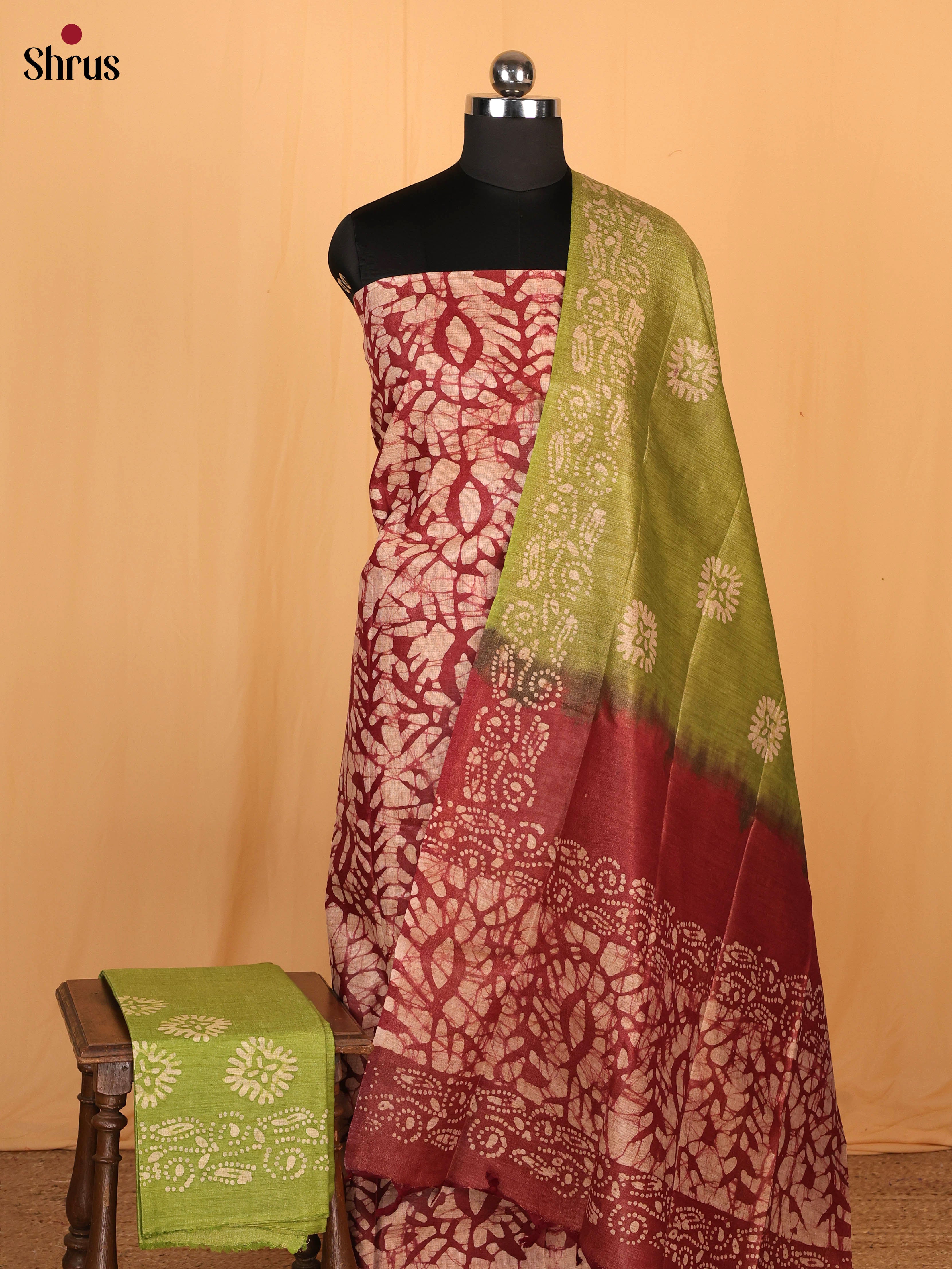 Maroon & Green - Bhatik salwar - Shop on Shrus.com