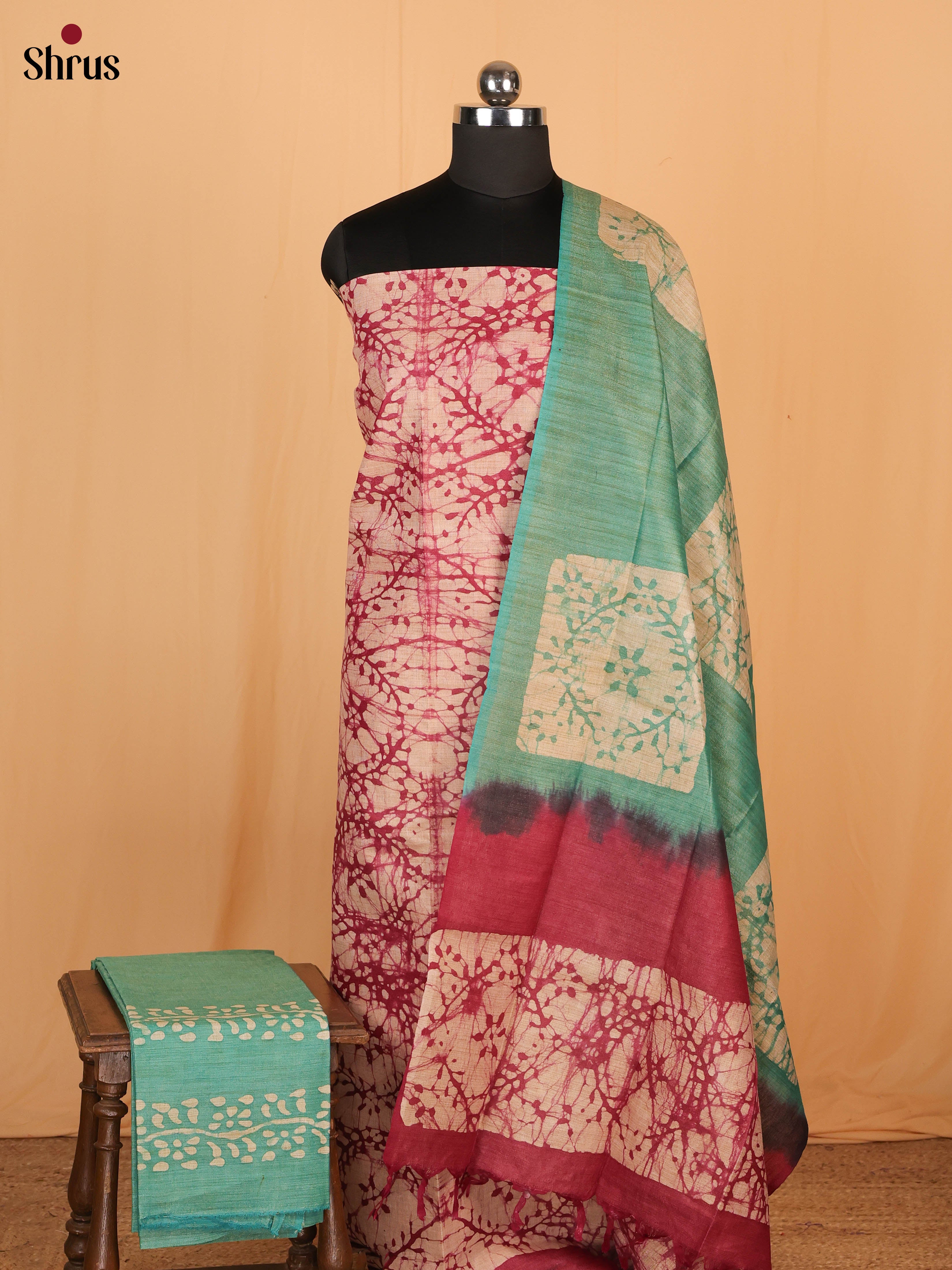 Maroon & Green- Bhatik salwar - Shop on Shrus.com