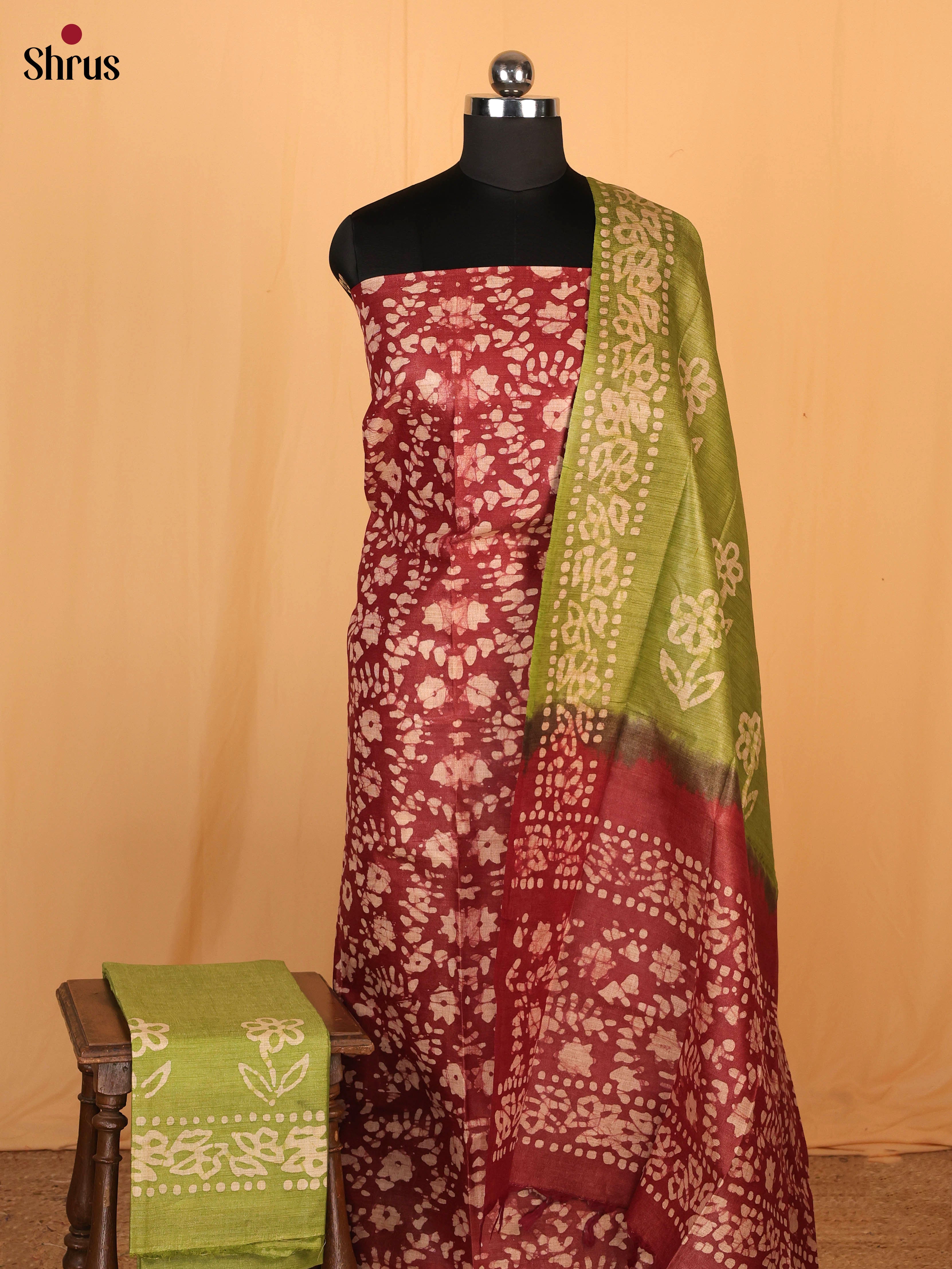 Maroon & Green - Bhatik salwar - Shop on Shrus.com