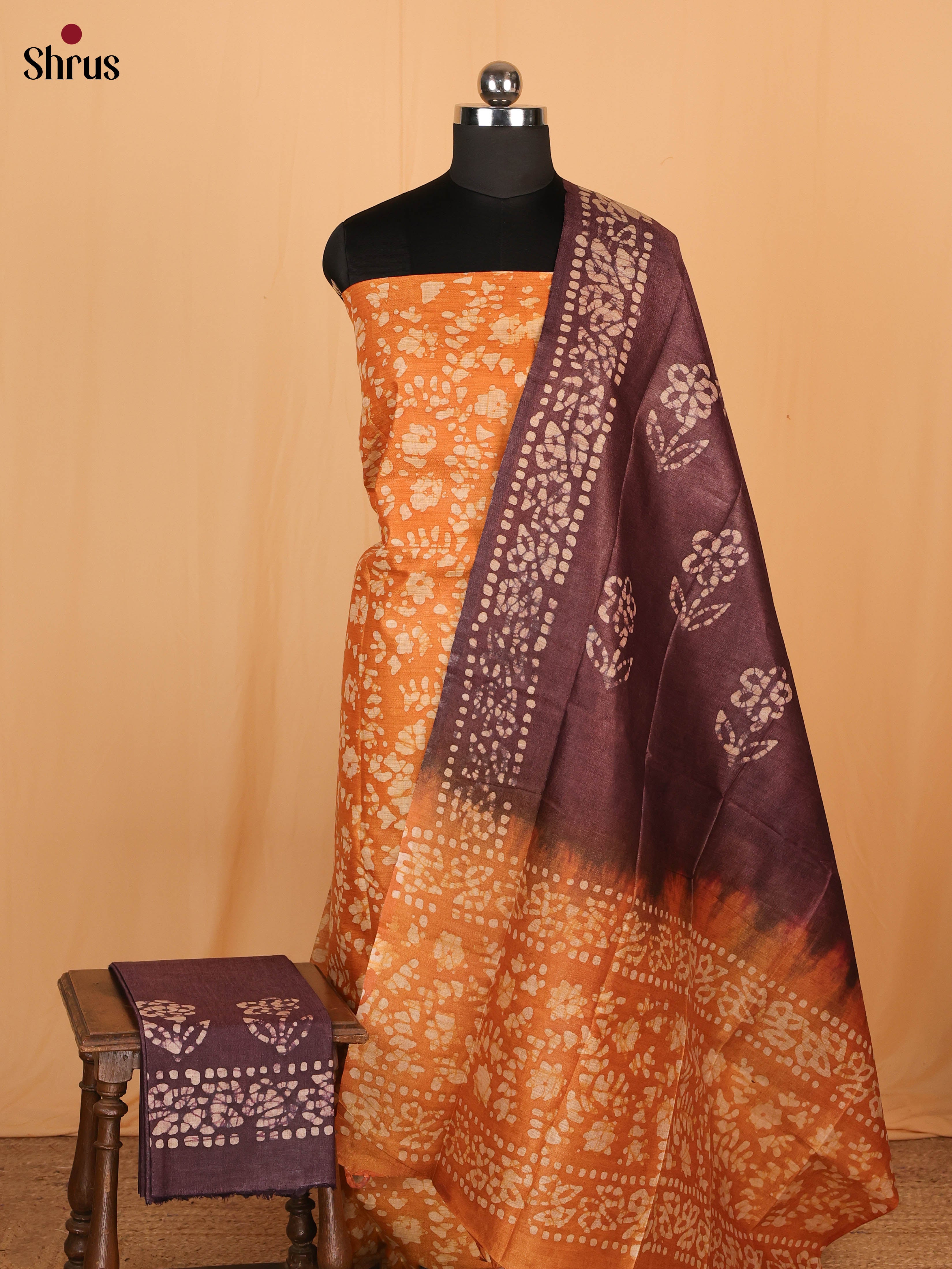 Orange & Brown - Bhatik salwar - Shop on Shrus.com