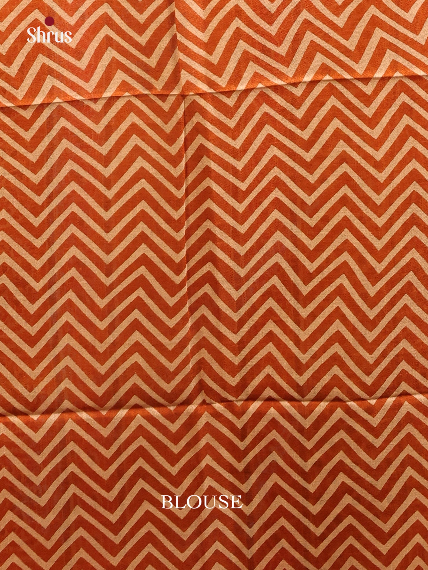 Orange & Beige - Linen Cotton Saree - Shop on Shrus.com