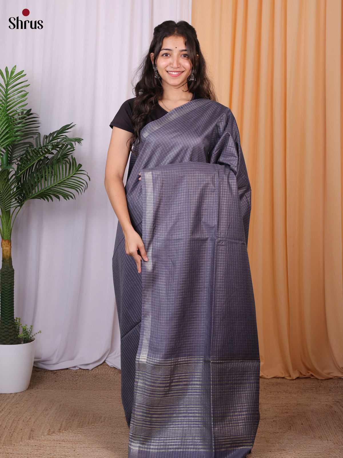 Violet - Semi Tussar Saree - Shop on Shrus.com
