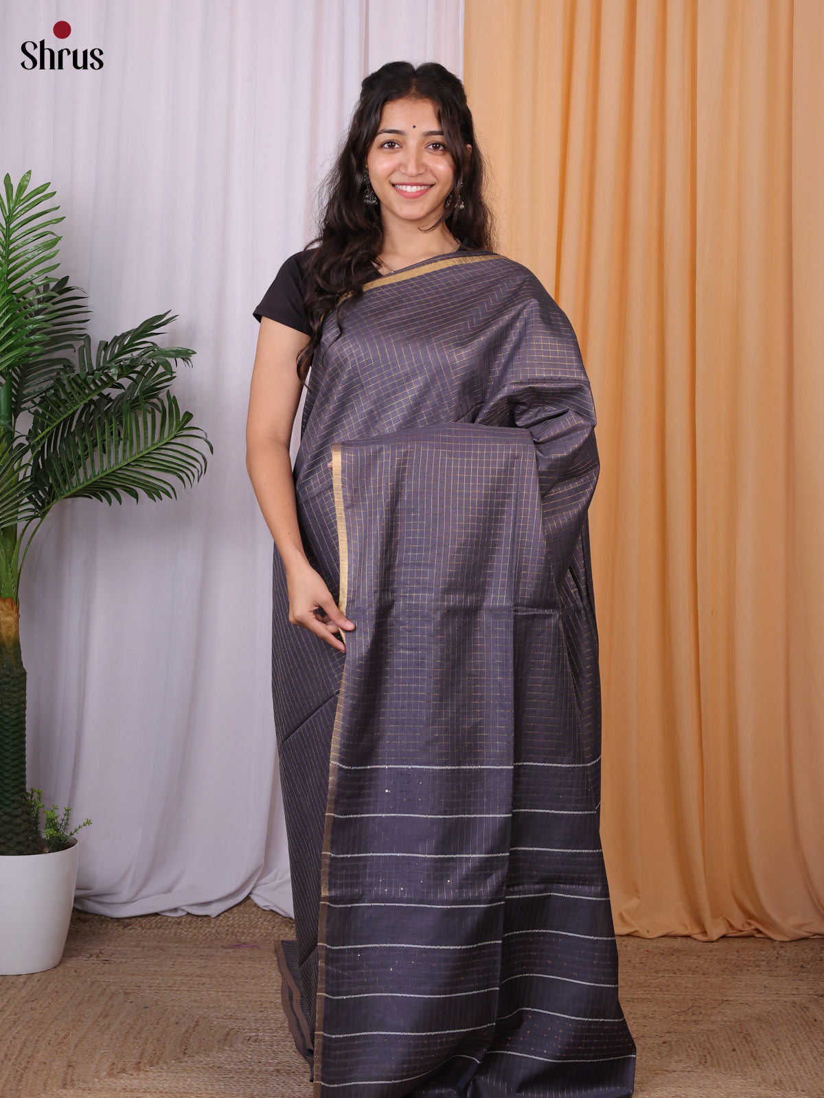 Violet - Semi Tussar Saree - Shop on Shrus.com