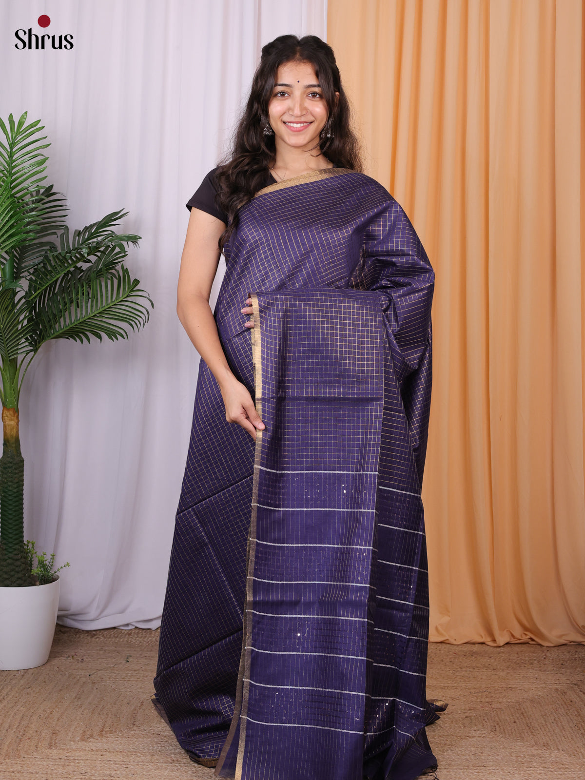 Violet - Semi Tussar Saree - Shop on Shrus.com
