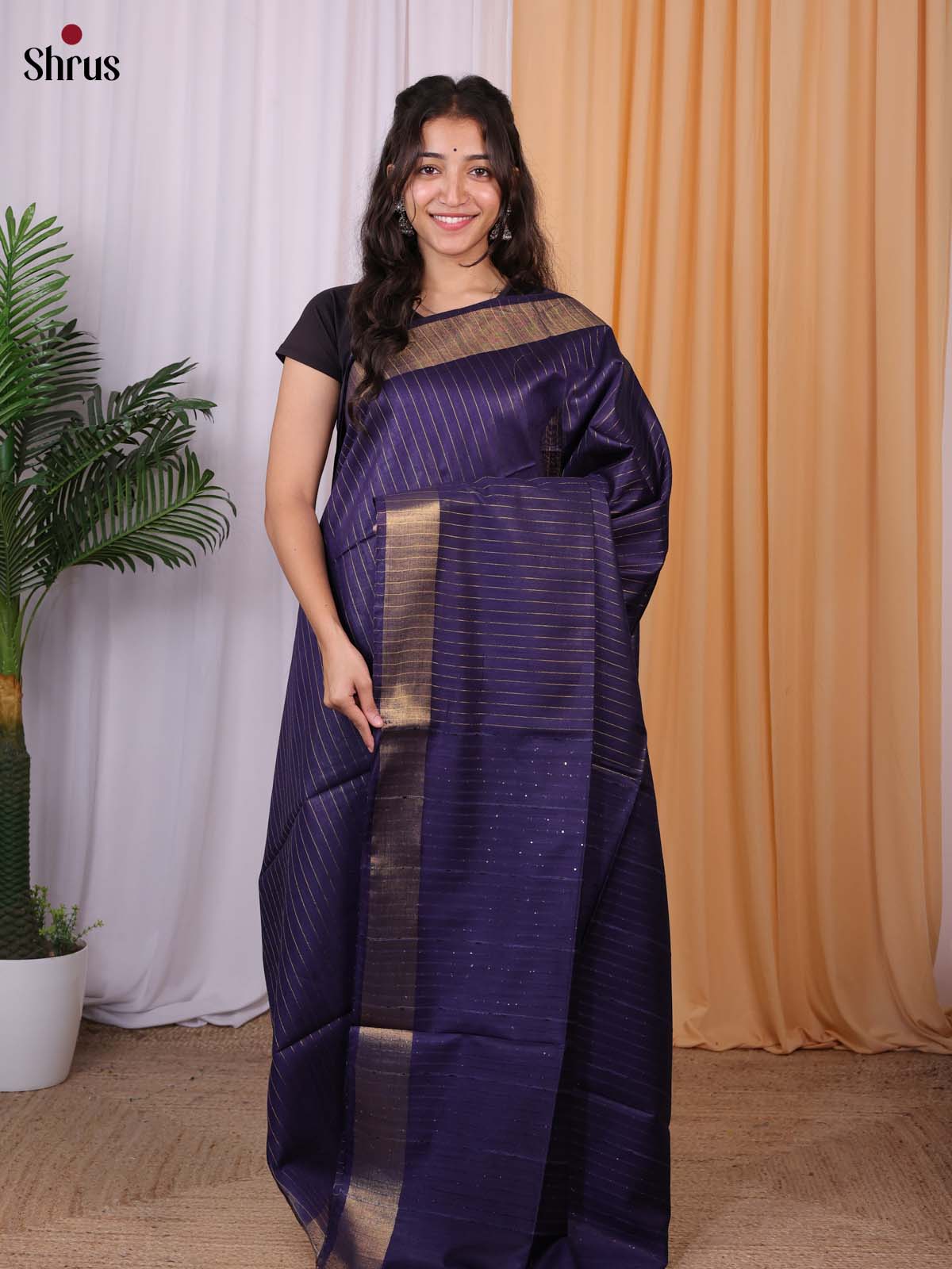 Violet - Semi Tussar Saree - Shop on Shrus.com