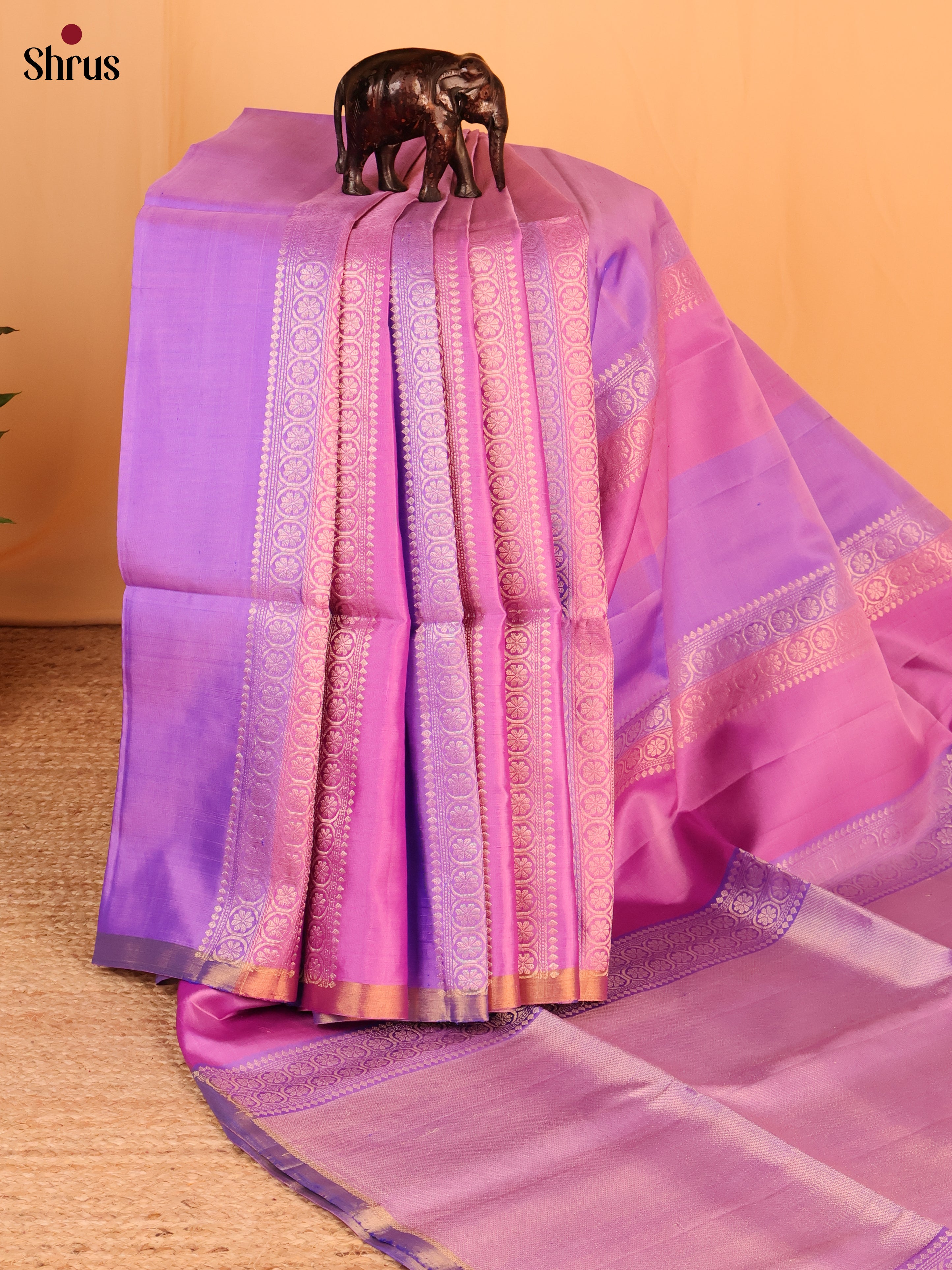 Pink & Purple - Soft Silk Saree - Shop on Shrus.com
