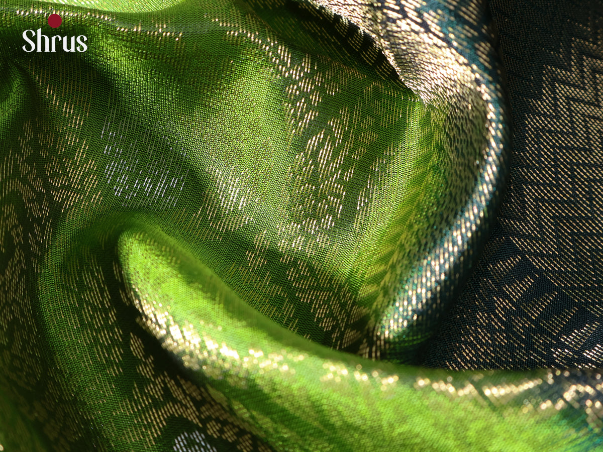Parrot Green & Green - Soft Silk Saree - Shop on Shrus.com