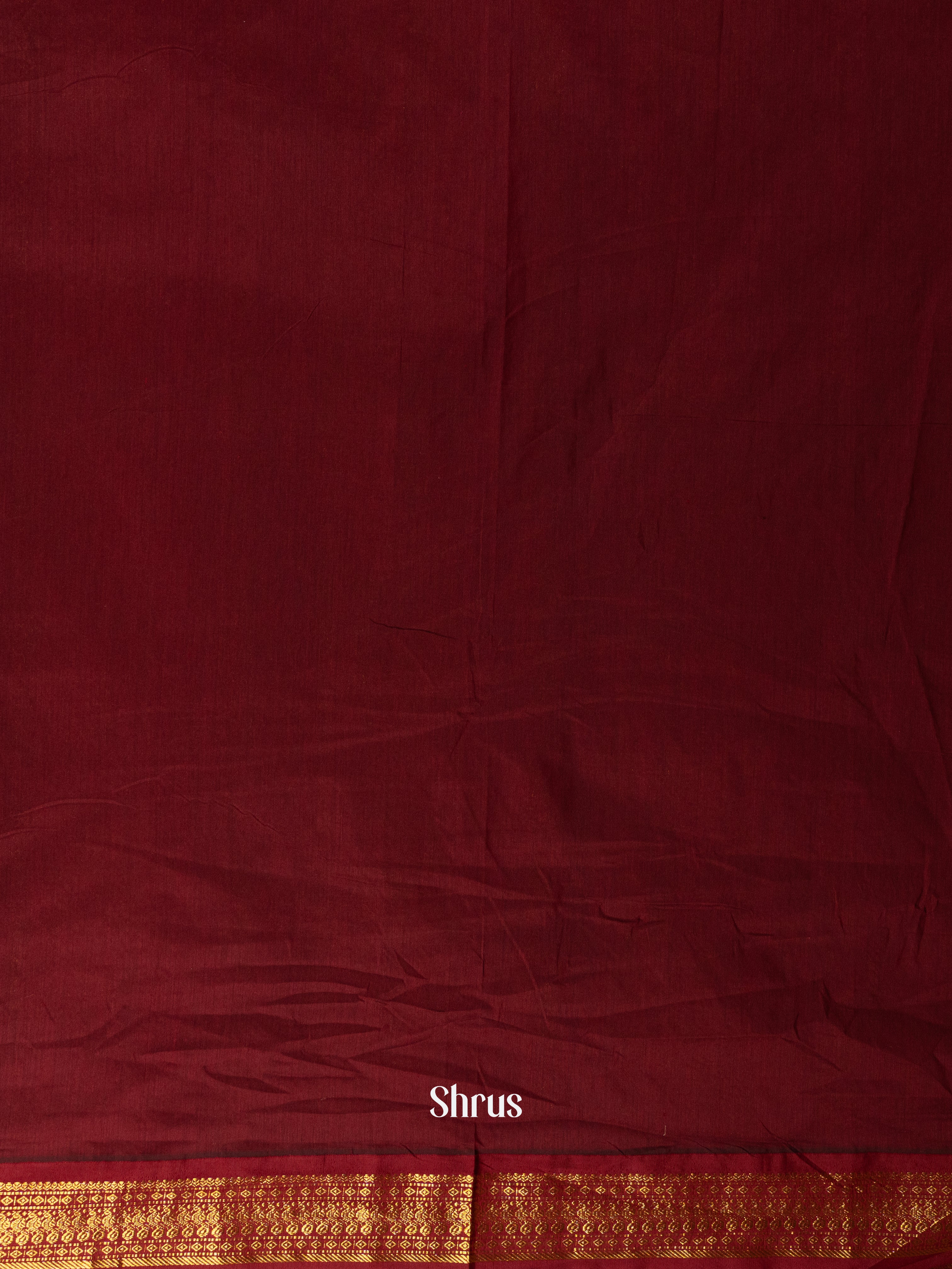 Mustard & Maroon - Kalyani Cotton Saree - Shop on Shrus.com