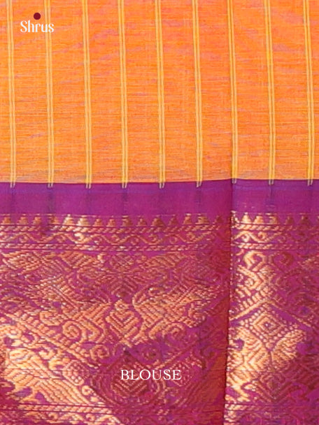 Orange & Purple- Chettinad Cotton Saree - Shop on Shrus.com