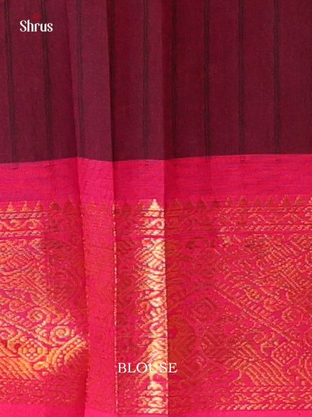 Maroon & Pink - Chettinad Cotton Saree - Shop on Shrus.com
