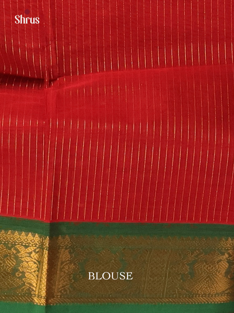Red & Green - Chettinad Cotton Saree - Shop on Shrus.com