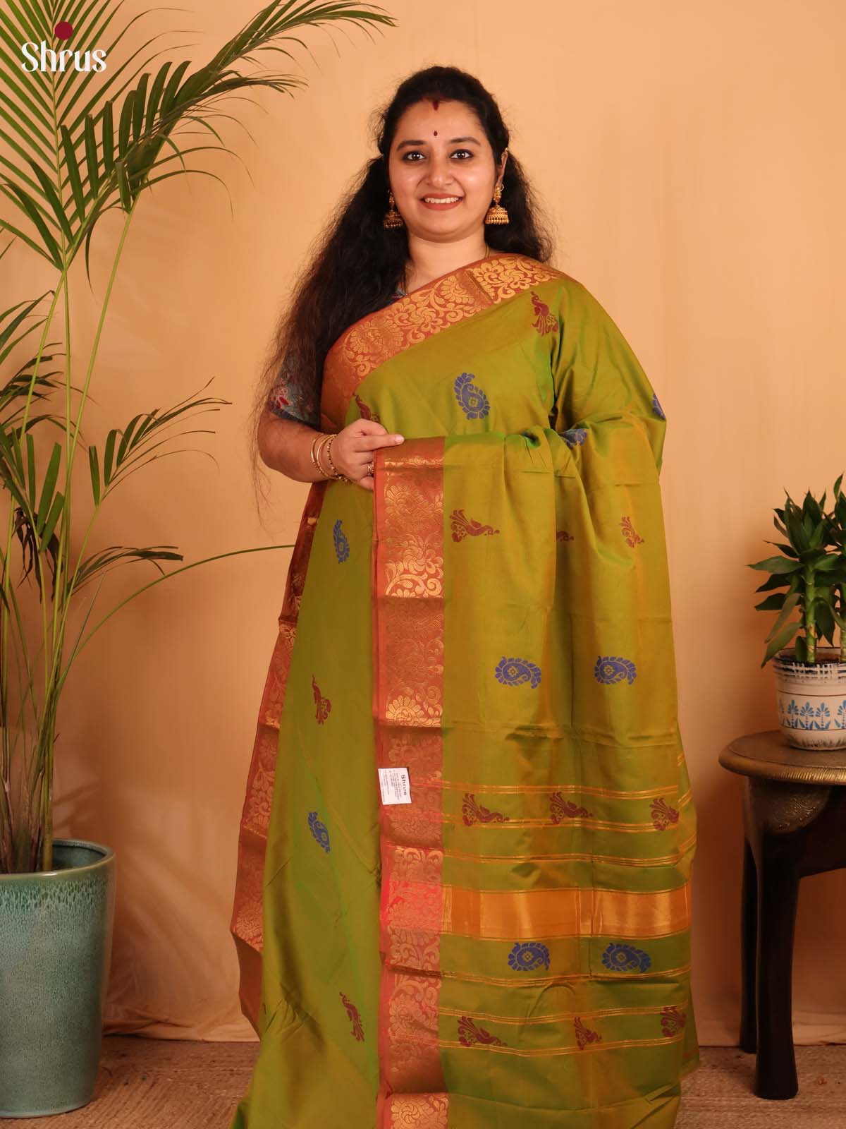 Green & Brown- Chettinad Cotton Saree - Shop on Shrus.com