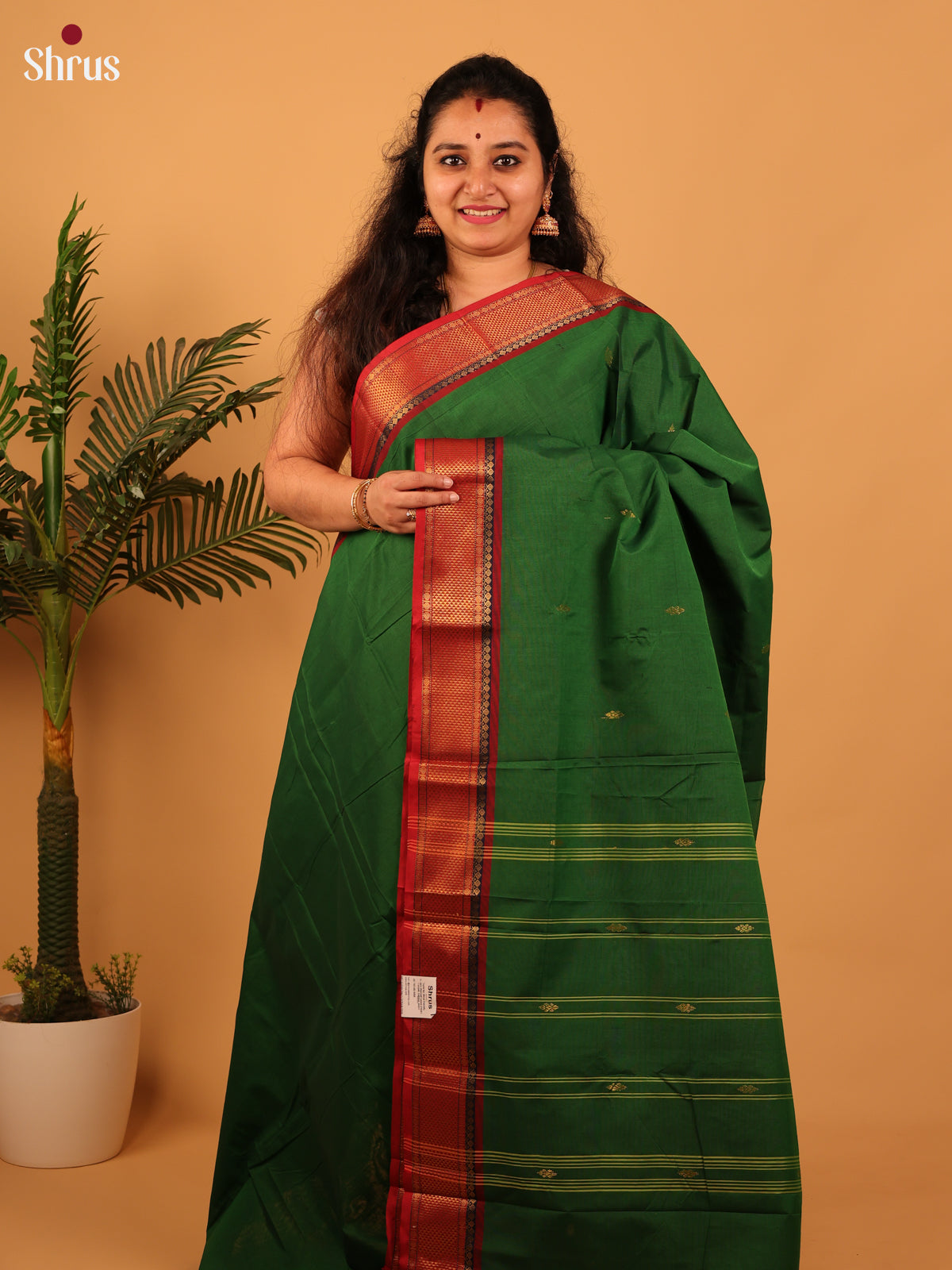 Green & Maroon- Chettinad Cotton Saree - Shop on Shrus.com