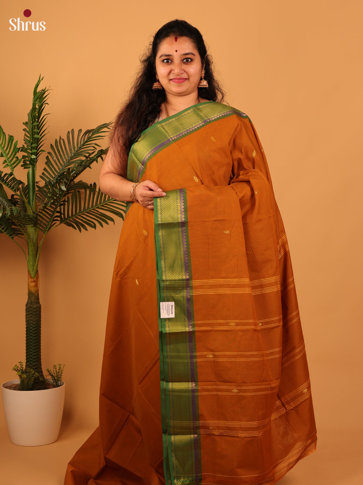 Brick & Green - Chettinad Cotton Saree - Shop on Shrus.com