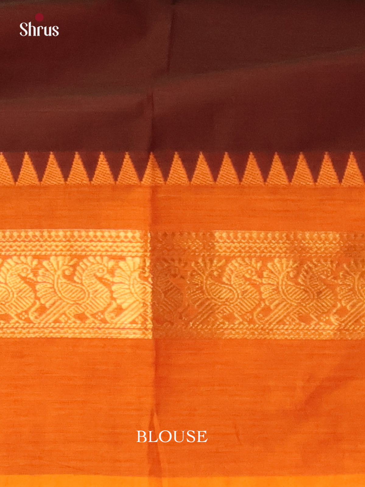 Brown & Orange- Chettinad Cotton Saree - Shop on Shrus.com