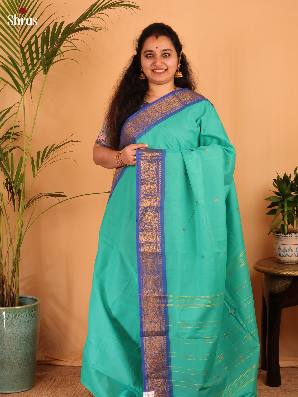 CKS28093 - Chettinad Mix Cotton-Without Blouse Saree - Shop on Shrus.com