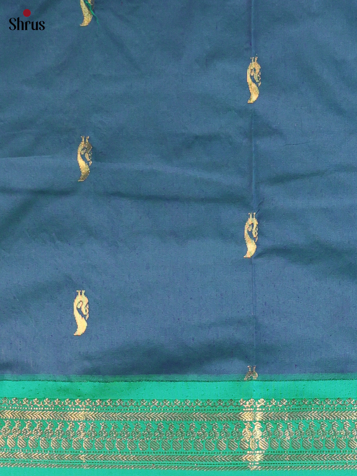 Blue & Green- Kalyani Cotton salwar unstitch - Shop on Shrus.com