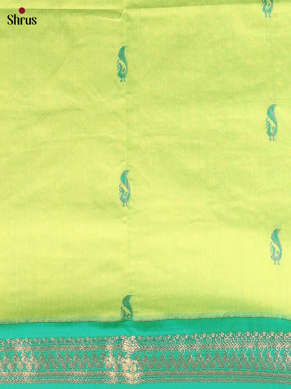 Lime Green & Green - Kalyani Cotton unstitched top & Dupatta - CKS29013 - Shop on Shrus.com
