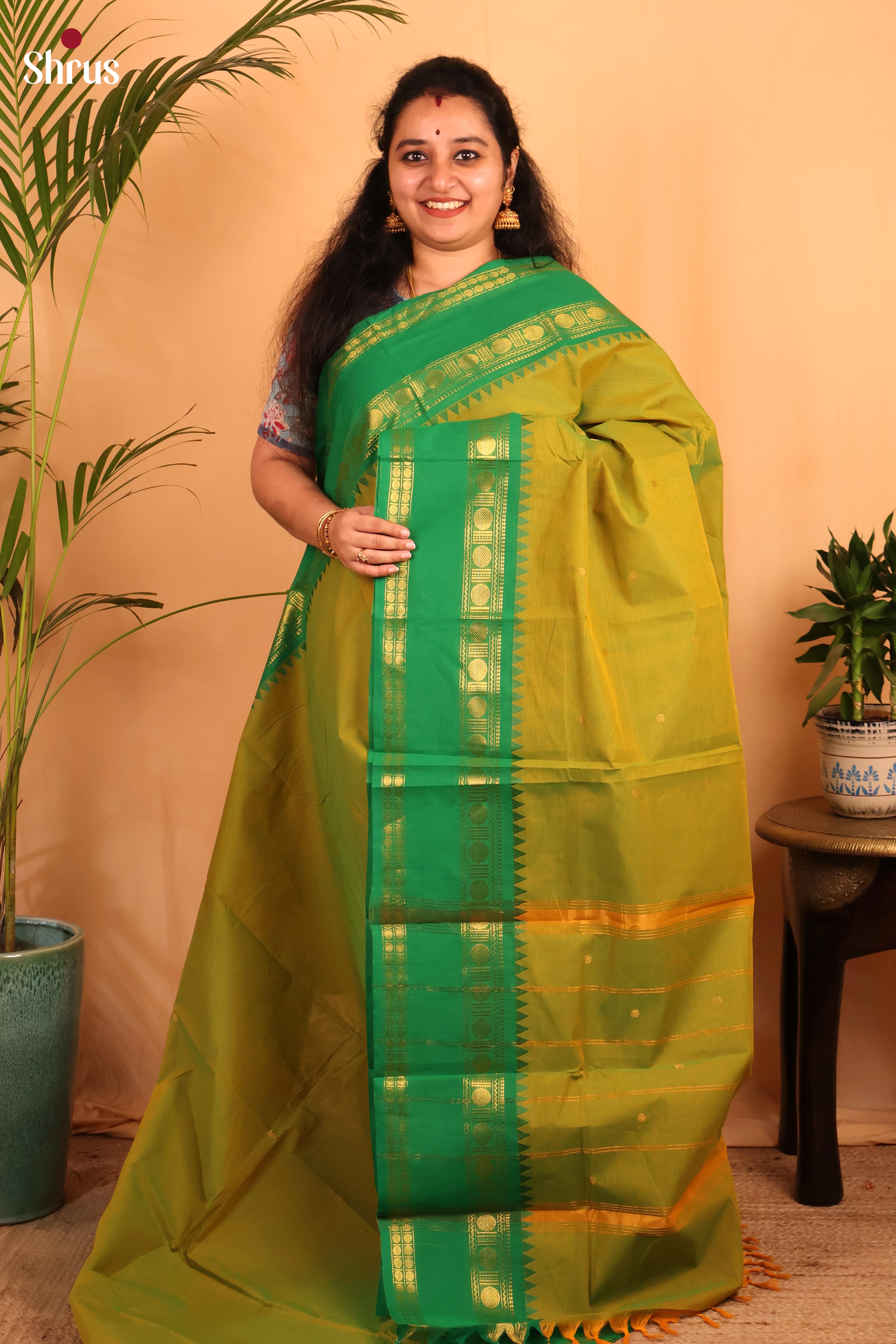 Lite Green & Green - Chettinad Cotton - Shop on Shrus.com