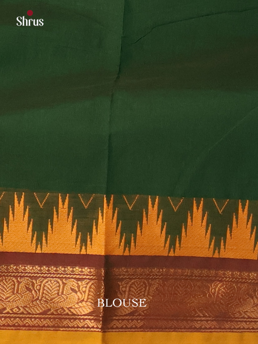Green & Mustard - Chettinad Cotton Saree - Shop on Shrus.com
