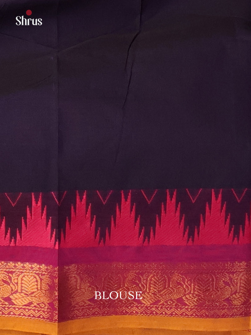 Navy Blue - Chettinad Cotton Saree - Shop on Shrus.com