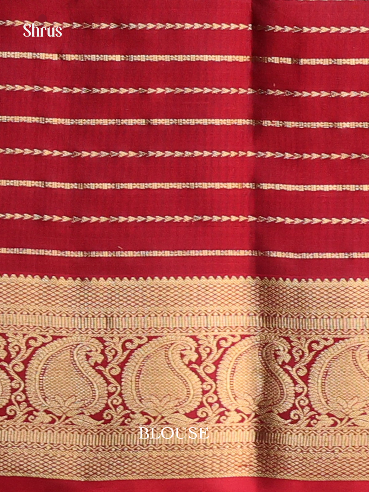 Red(Single Tone)- Kanchipuram silk Saree - Shop on Shrus.com