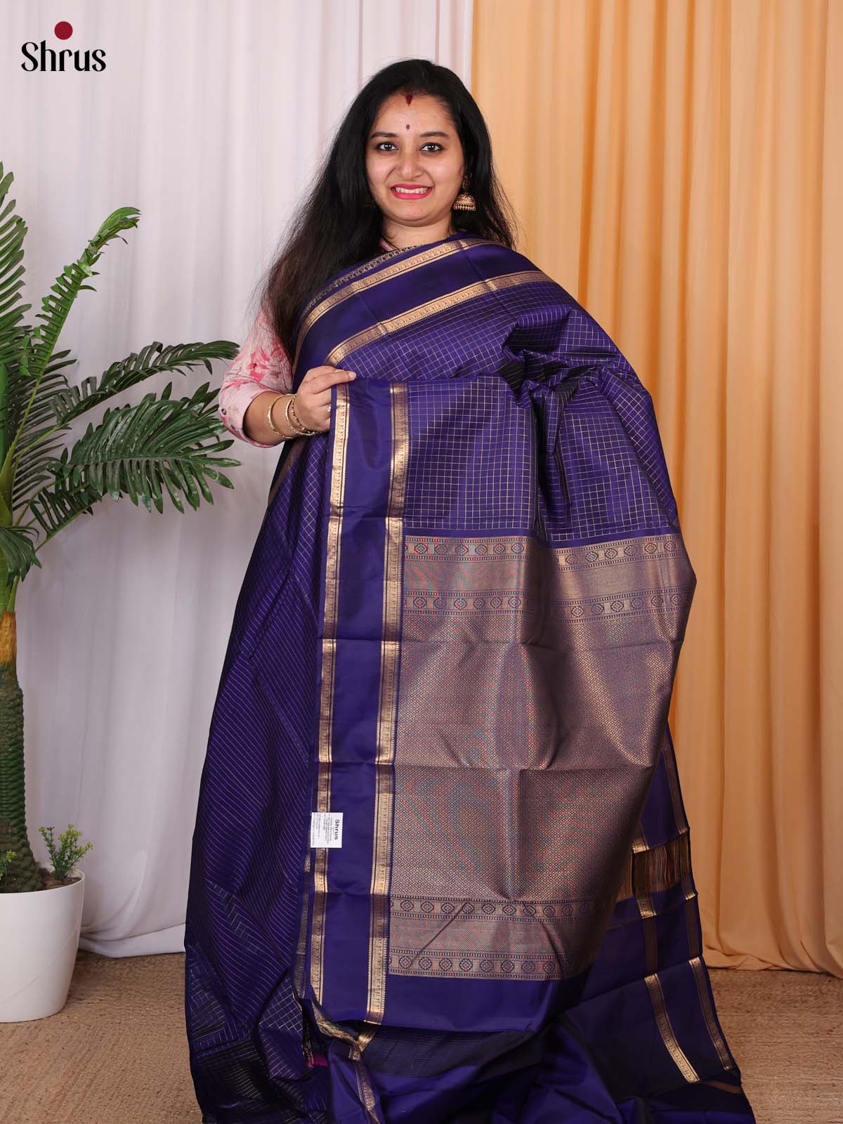 Blue(Single Tone) - Kanchipuram silk Saree - Shop on Shrus.com