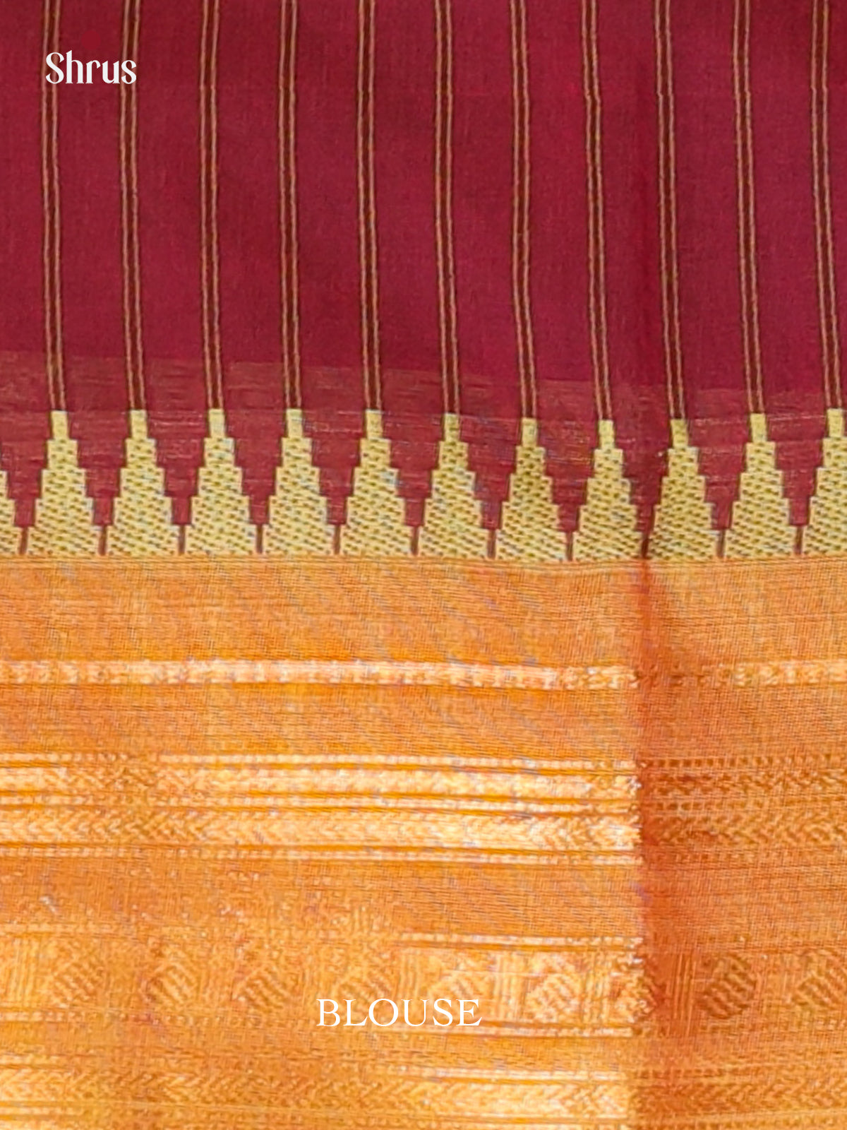 Maroon & Mustard - Chettinad Cotton Saree - Shop on Shrus.com