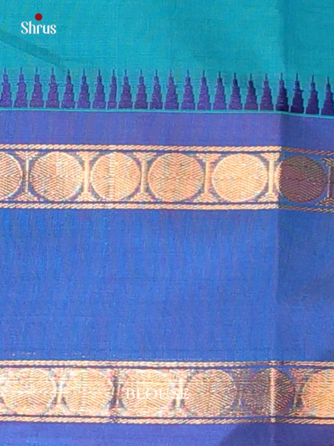 Blue - Chettinad Cotton Saree - Shop on Shrus.com