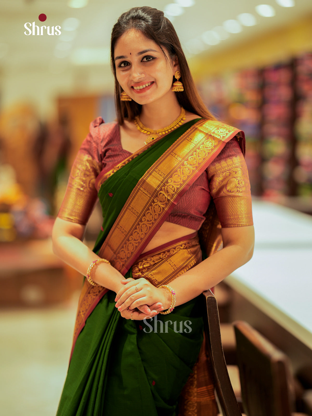 Green & Brown - Chettinad Cotton Saree