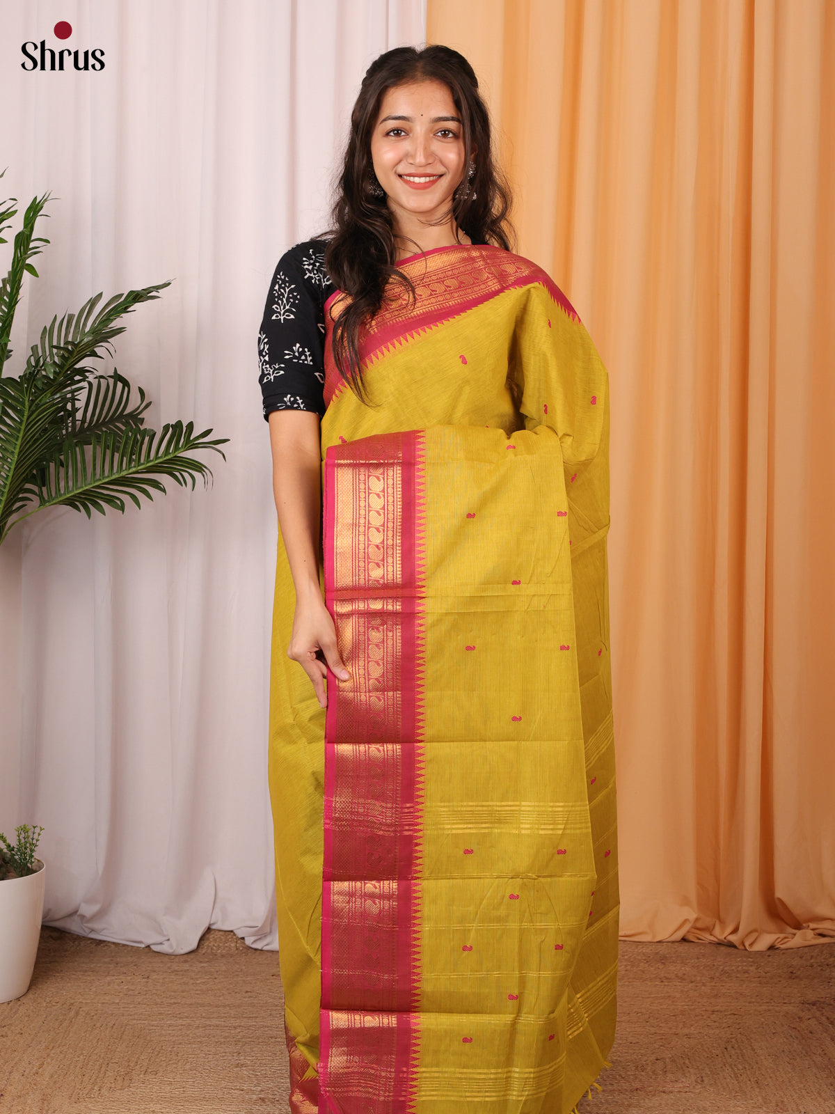 Green & Pink - Chettinad Cotton Saree - Shop on Shrus.com