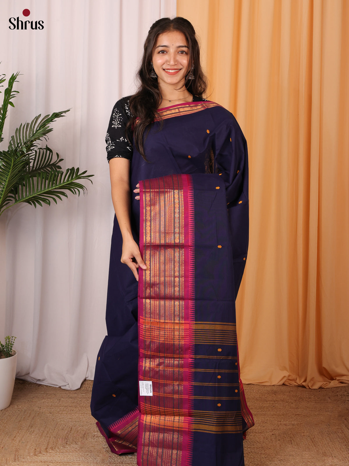 Violet & Purple - Chettinad Cotton Saree - Shop on Shrus.com