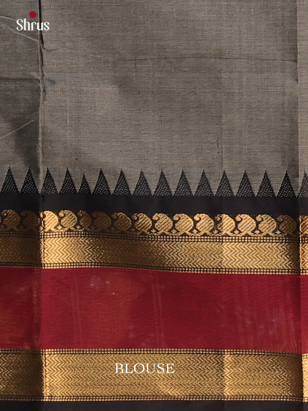 Grey & Black- Chettinad Cotton Saree - Shop on Shrus.com