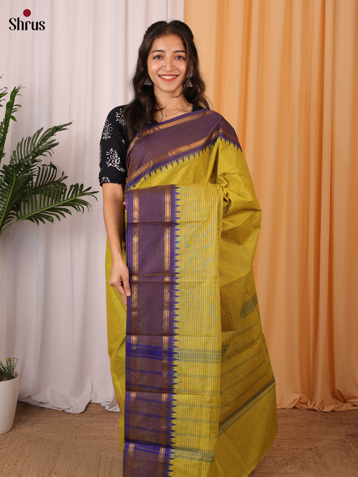 Green & Purple - Chettinad Cotton Saree - Shop on Shrus.com