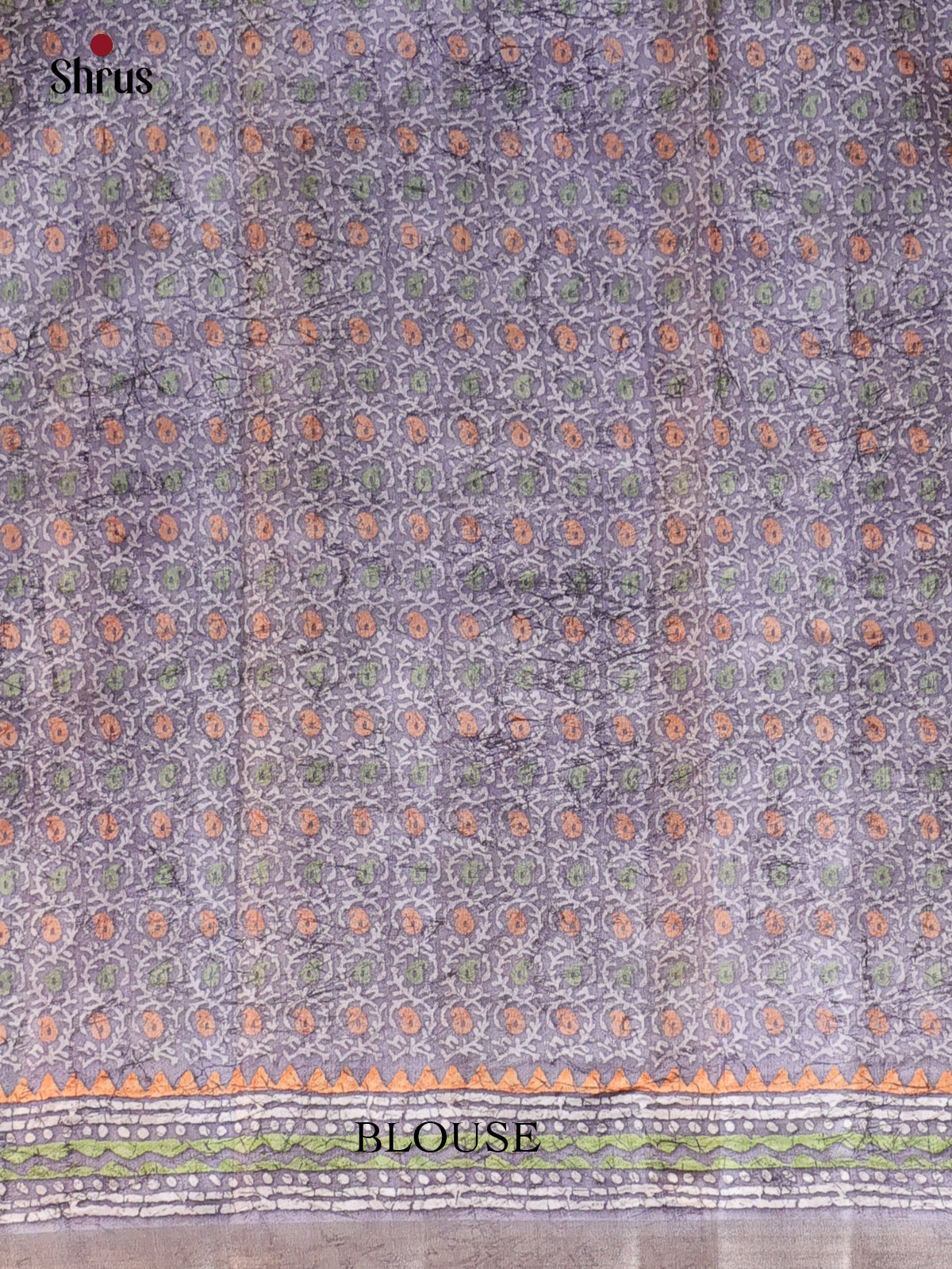 Brown & Purple - Batik printed Semi Tussar Saree - Shop on Shrus.com